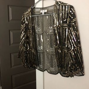 Black and gold shimmer vest